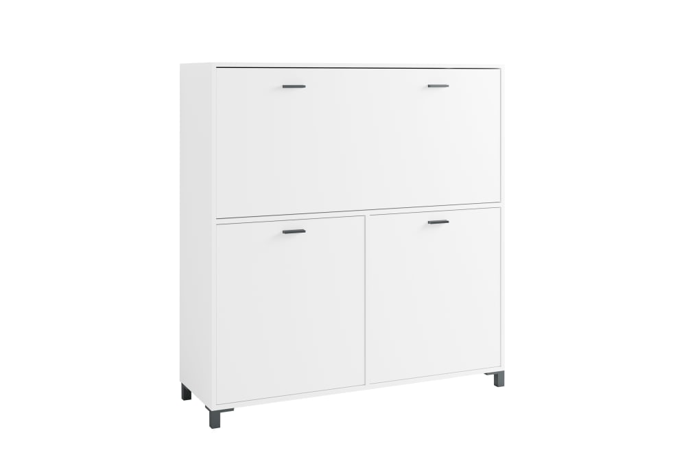 wohnli-moebel-suche-Sekretaer-mit-1-Klappe-2-Tueren-schwarze-Griffe-B-120-cm-weiss Wohnli Möbelsuche - Sekretär mit 1 Klappe & 2 Türen
