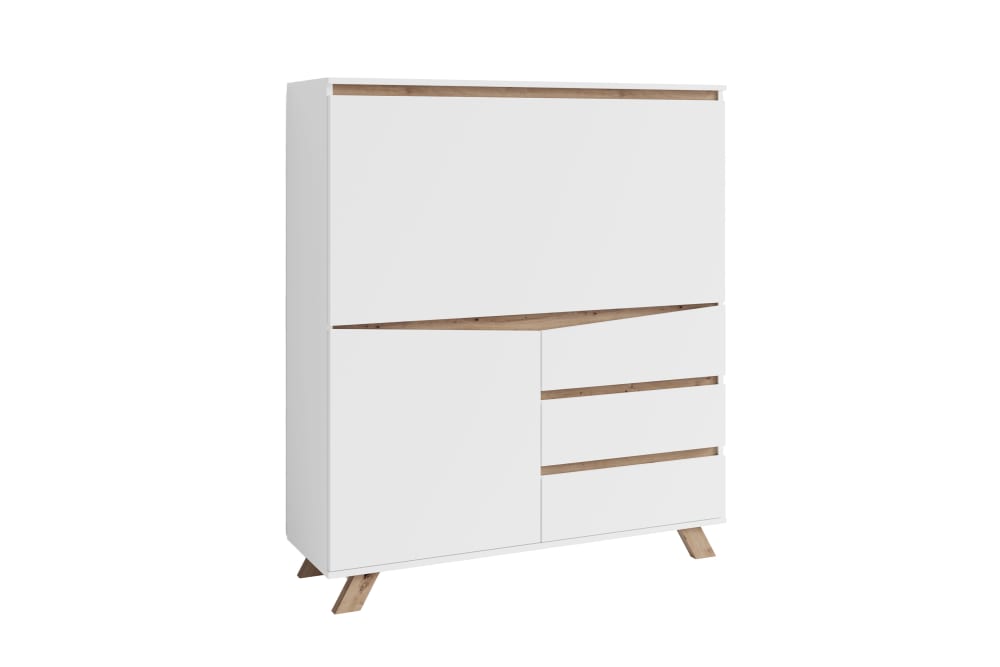 wohnli-moebel-suche-Sekretaer-mit-1-Tuer-und-3-Schubkaesten-B-120-H-127-T-38-cm-weiss Wohnli Möbelsuche - Sekretär mit 1 Tür und 3 Schubkästen