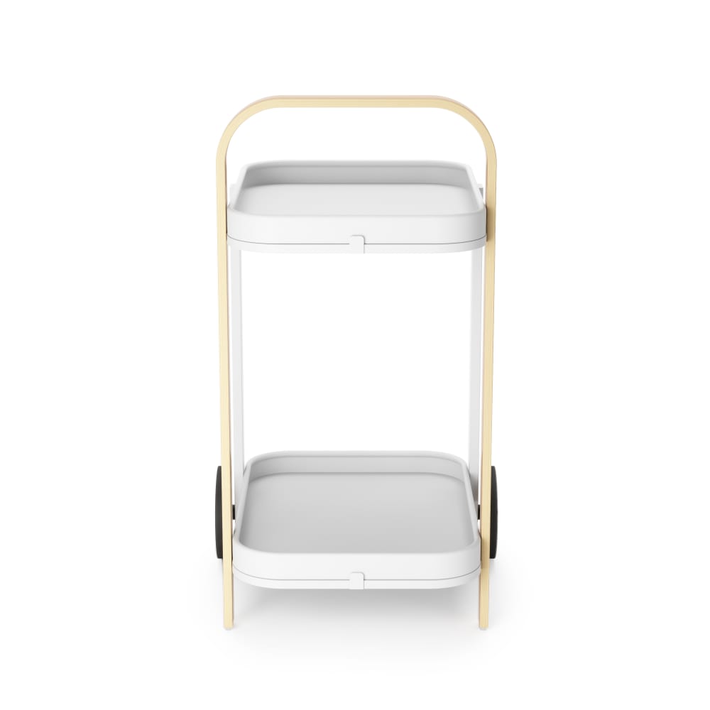 Wohnli Möbelsuche - Servierwagen aus Weißmetall und Naturholz