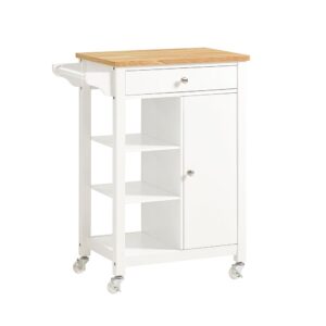 wohnli-moebel-suche-Servierwagen-mit-Schublade-und-3-Regalboeden-Holz-Weiss Wohnli Möbelsuche - Servierwagen mit Schublade und 3 Regalböden Holz Weiß