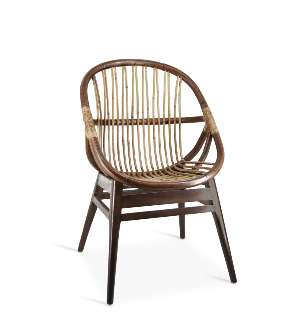 Wohnli Möbelsuche - Sessel aus Mindi-Holz und Rattan