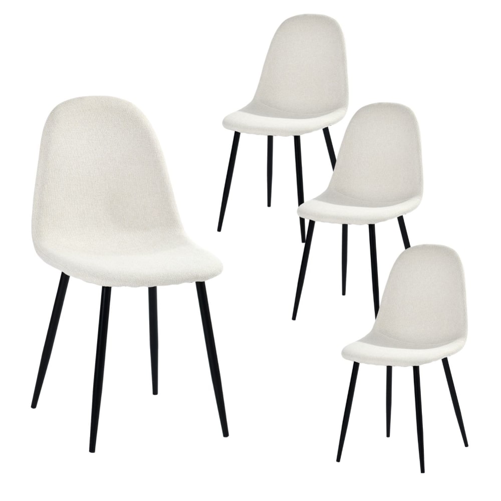 wohnli-moebel-suche-Set-Aus-4-Cremefarbenen-Stoffstuehlen-Mit-Schwarzen-Beinen Wohnli Möbelsuche - Set Aus 4 Cremefarbenen Stoffstühlen Mit Schwarzen Beinen