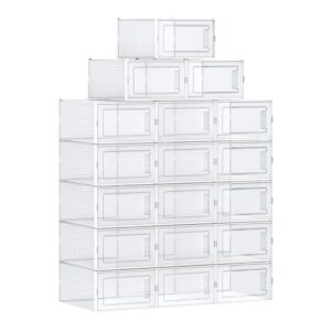 wohnli-moebel-suche-Set-aus-18-stapelbaren-Schuhkartons-aus-transparentem-Kunststoff Wohnli Möbelsuche - Set aus 18 stapelbaren Schuhkartons aus transparentem Kunststoff