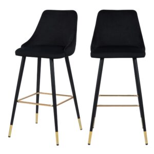 wohnli-moebel-suche-Set-aus-2-Barstuehlen-aus-schwarzem-Samt-77.5cm Wohnli Möbelsuche - Set aus 2 Barstühlen aus schwarzem Samt