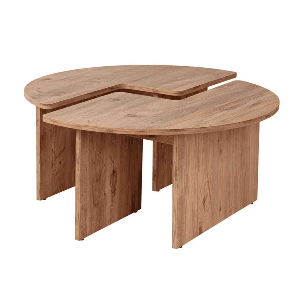 Wohnli Möbelsuche - Set aus 2 Couchtischen L90 cm - MOIRA - Dekor Atlantische Kiefer