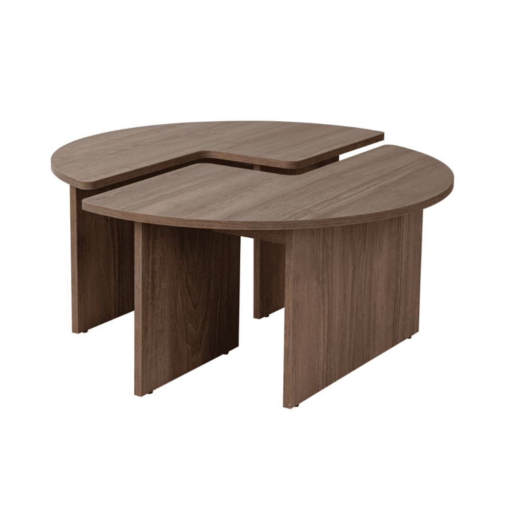 Wohnli Möbelsuche - Set aus 2 Couchtischen L90 cm - MOIRA - Dekor Nussbaum