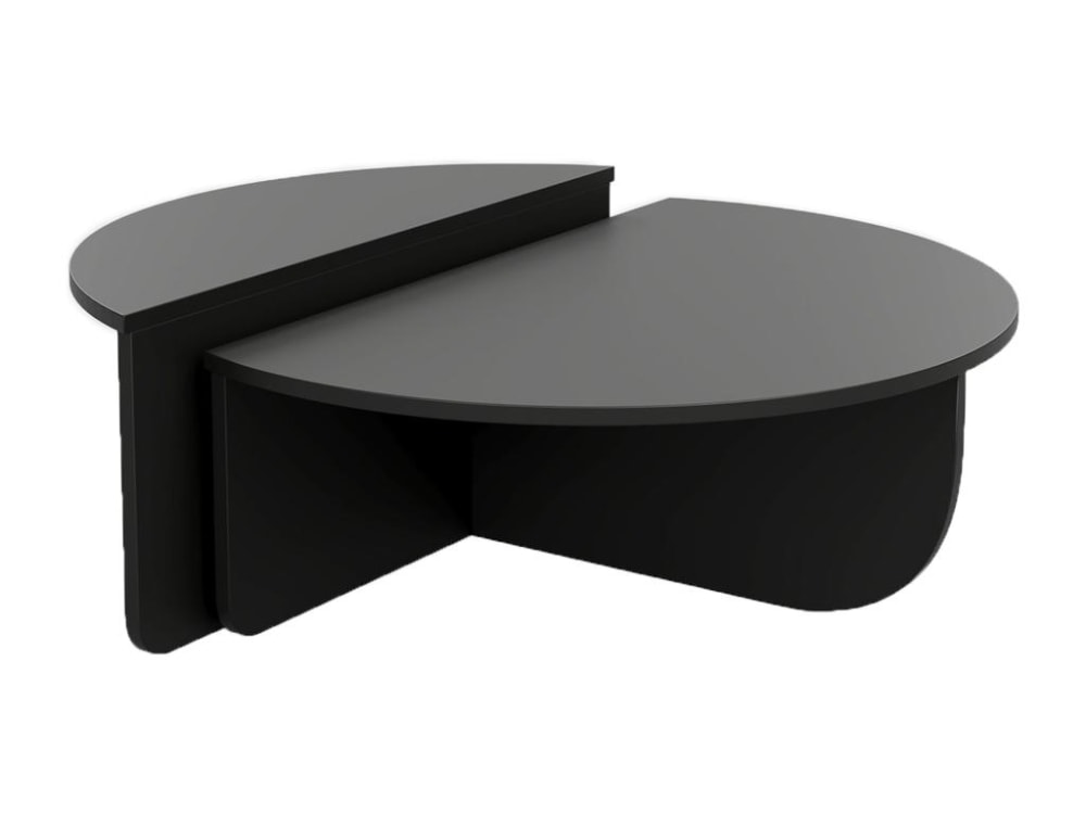 Wohnli Möbelsuche - Set aus 2 Couchtischen L90 cm - ORION - Dekor Schwarzes Holz