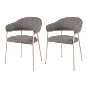 wohnli-moebel-suche-Set-aus-2-Esszimmerstuehlen-in-Grau-und-Weiss-aus-Stoff Wohnli Möbelsuche - Set aus 2 Esszimmerstühlen in Grau und Weiß aus Stoff