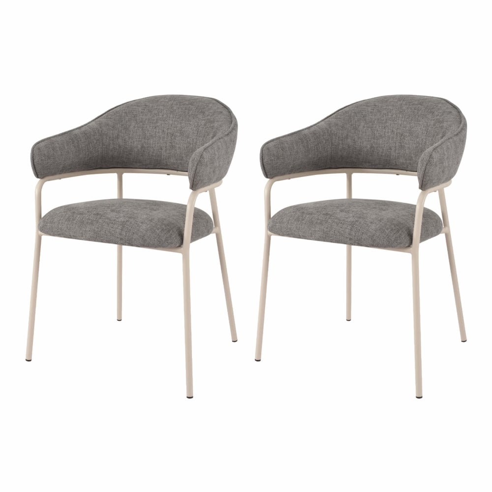 wohnli-moebel-suche-Set-aus-2-Esszimmerstuehlen-in-Grau-und-Weiss-aus-Stoff Wohnli Möbelsuche - Set aus 2 Esszimmerstühlen in Grau und Weiß aus Stoff