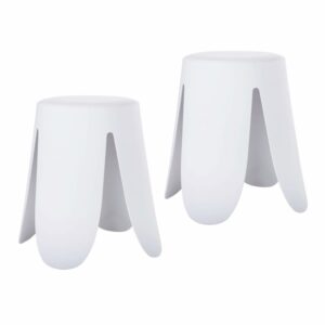 wohnli-moebel-suche-Set-aus-2-Hockern-aus-Polypropylen-und-Kunstleder-46x30x30-cm-weiss Wohnli Möbelsuche - Set aus 2 Hockern aus Polypropylen und Kunstleder