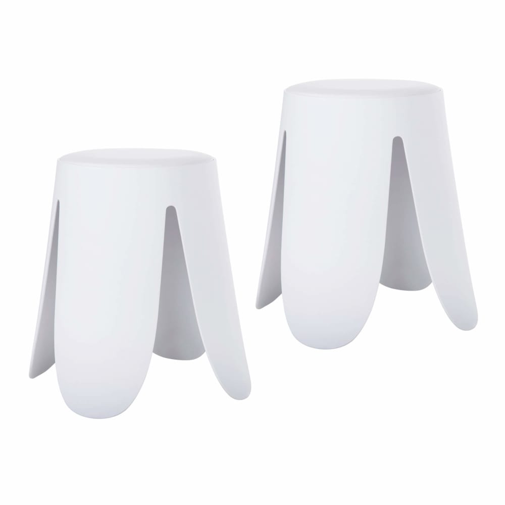 wohnli-moebel-suche-Set-aus-2-Hockern-aus-Polypropylen-und-Kunstleder-46x30x30-cm-weiss Wohnli Möbelsuche - Set aus 2 Hockern aus Polypropylen und Kunstleder