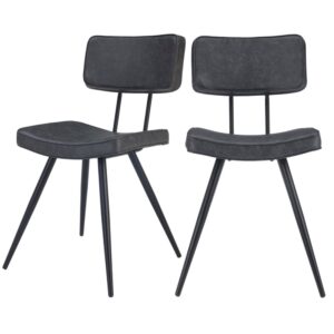 wohnli-moebel-suche-Set-aus-2-Stuehlen-Kunstleder-grauschwarz Wohnli Möbelsuche - Set aus 2 Stühlen