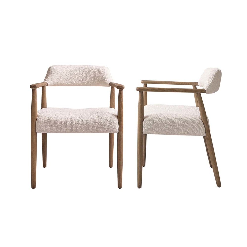 wohnli-moebel-suche-Set-aus-2-Stuehlen-aus-Eichenholz-und-Boucle-Stoff Wohnli Möbelsuche - Set aus 2 Stühlen aus Eichenholz und Bouclé-Stoff