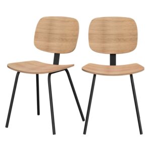wohnli-moebel-suche-Set-aus-2-Stuehlen-aus-Holz-mit-Eschenfurnier-und-Metallbeinen Wohnli Möbelsuche - Set aus 2 Stühlen aus Holz mit Eschenfurnier und Metallbeinen