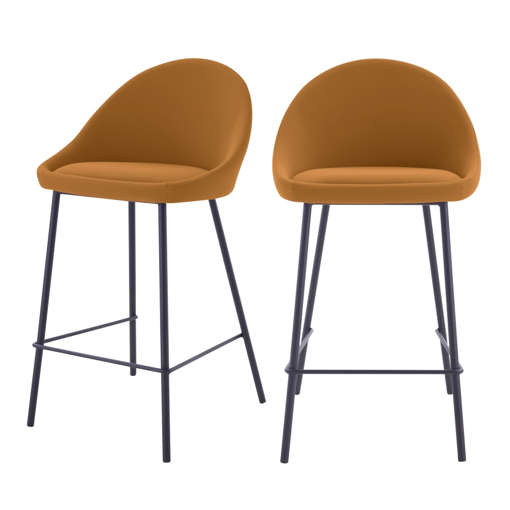 wohnli-moebel-suche-Set-aus-2-Stuhl-fuer-Mittelinsel-aus-zimtbraunem-Kunstleder-65-cm Wohnli Möbelsuche - Set aus 2 Stuhl für Mittelinsel aus zimtbraunem Kunstleder