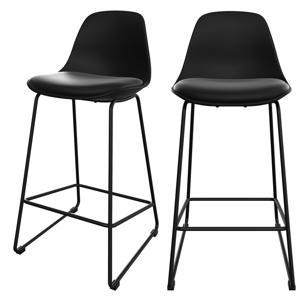 Wohnli Möbelsuche - Set aus 2 Stuhl für Mittelinsel schwarz