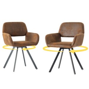 Wohnli Möbelsuche - Set aus 2 drehbaren Vintage-Stühlen aus Wildlederstoff