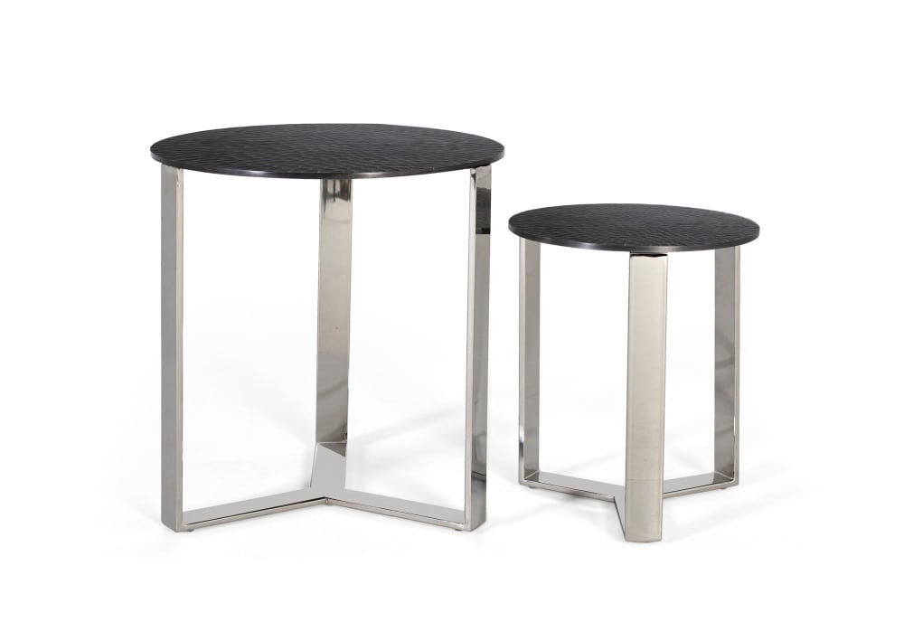 Wohnli Möbelsuche - Set aus 2 handgefertigten Couchtischen aus Metall