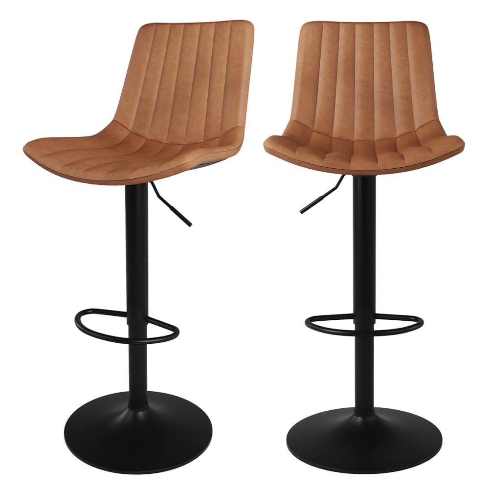 Wohnli Möbelsuche - Set aus 2 verstellbaren Barstühlen aus Kunstleder