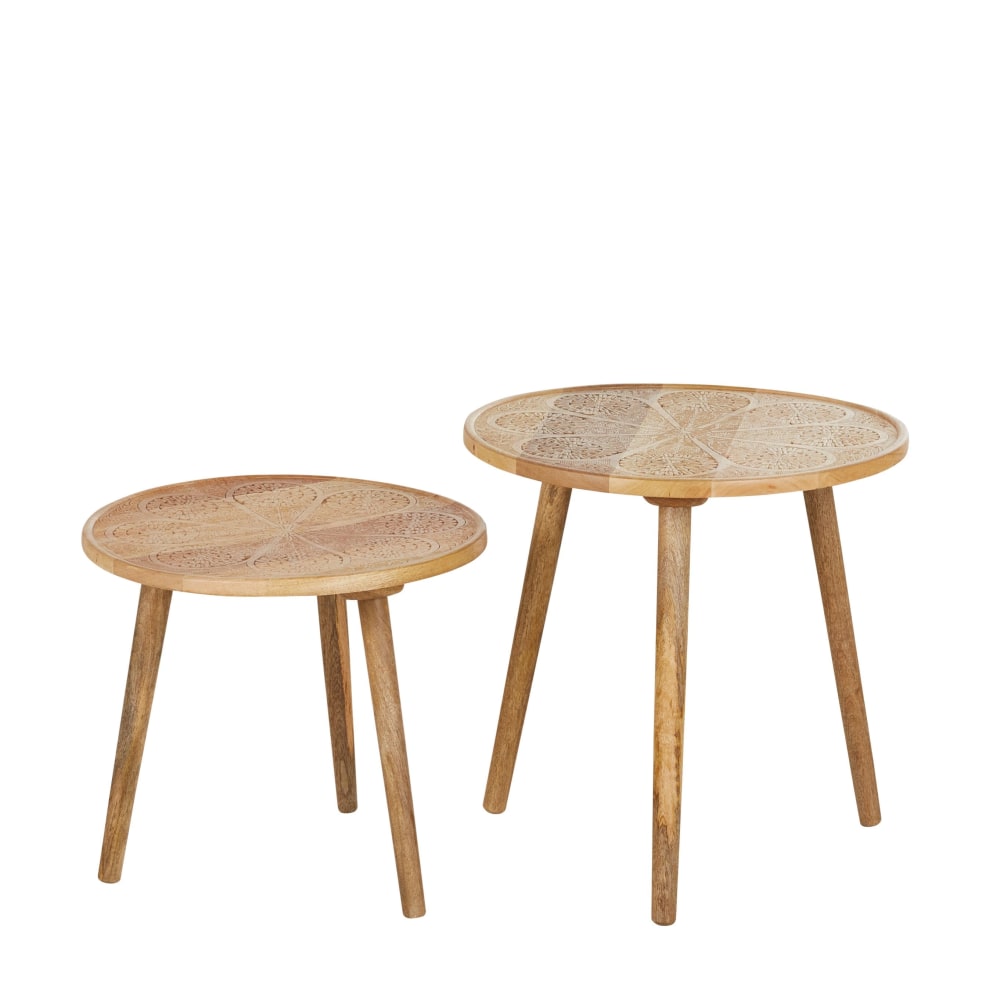 Wohnli Möbelsuche - Set aus 2Beistelltischen aus Mangoholz