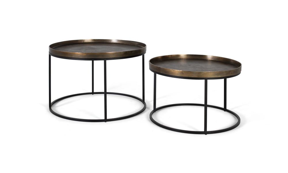 Wohnli Möbelsuche - Set aus zwei Couchtischen mit Bronze-Finish