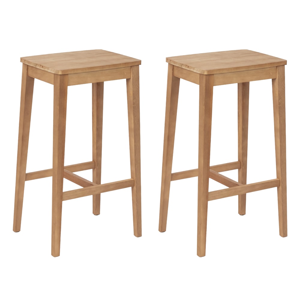 Wohnli Möbelsuche - Set mit 2 Barhockern aus Naturholz H73