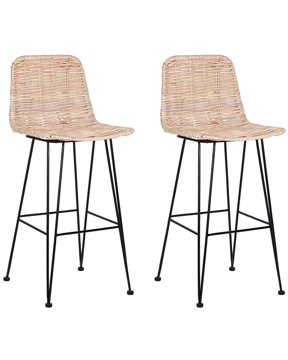 Wohnli Möbelsuche - Set mit 2 Barstühlen aus Rattan
