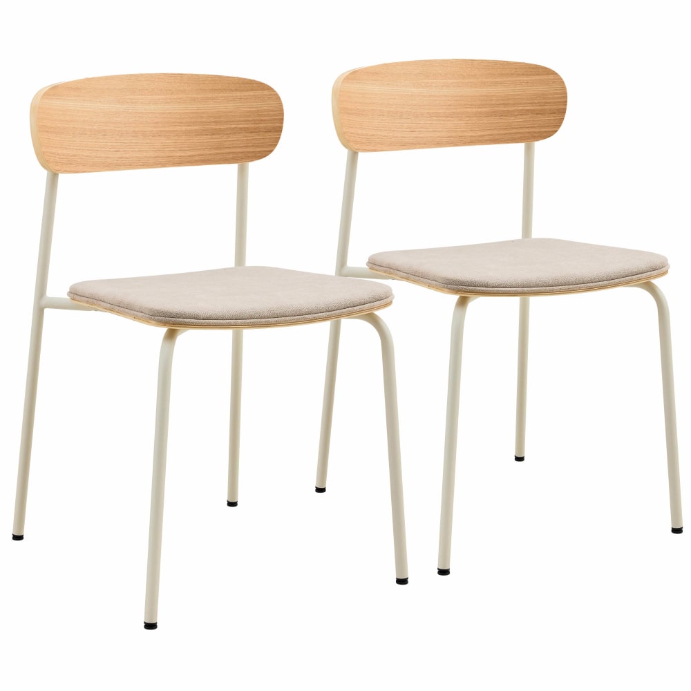 Wohnli Möbelsuche - Set mit 2 stapelbaren beigen Holzstühlen