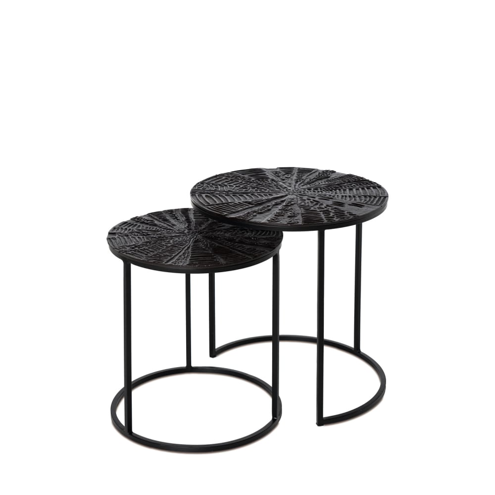 Wohnli Möbelsuche - Set runder Tische aus Aluminium