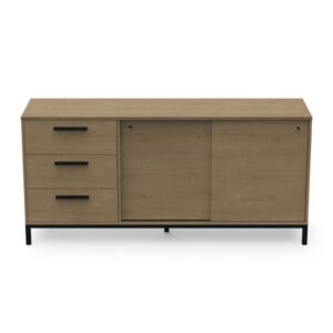 Wohnli Möbelsuche - Sideboard 2 Schiebetüren und 3 Schubladen L181 cm - CRAFT - -Effekt
