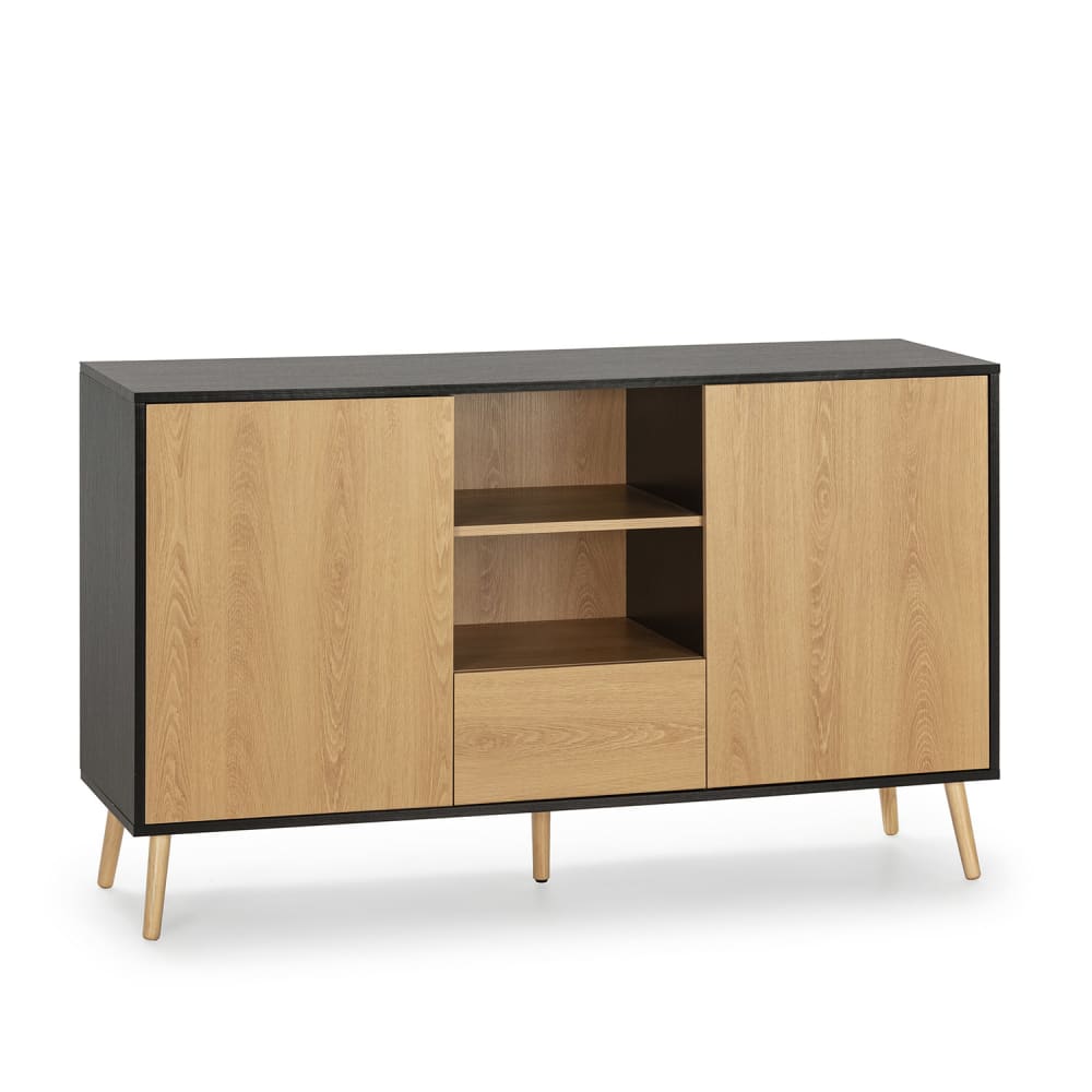 wohnli-moebel-suche-Sideboard-2-Tueren-1-Schublade-SchwarzHolzfarbe Wohnli Möbelsuche - Sideboard 2 Türen 1 Schublade