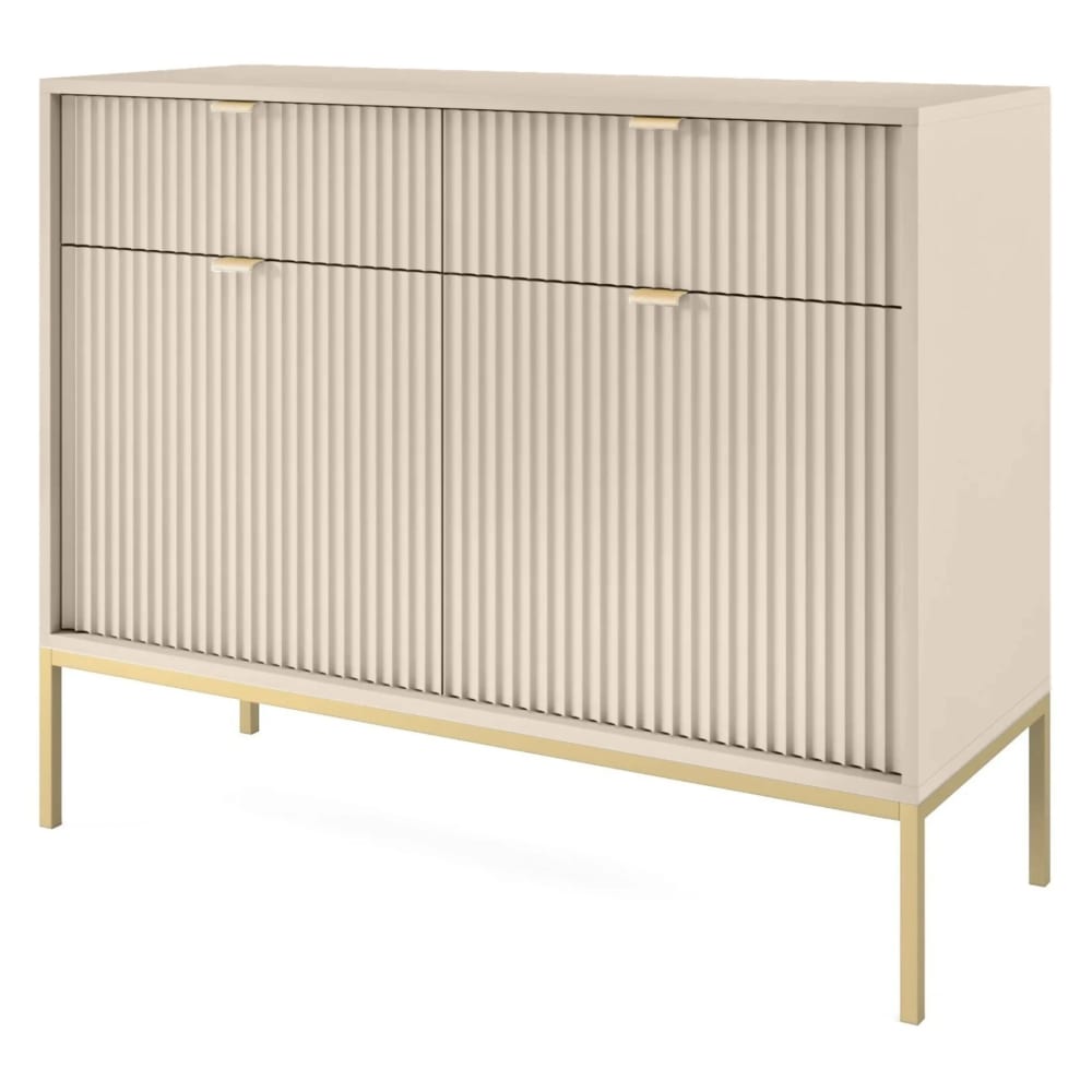 wohnli-moebel-suche-Sideboard-2-tuerig-Beige-mit-goldfarbenem-Gestell-104-cm Wohnli Möbelsuche - Sideboard 2-türig