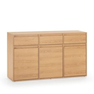 wohnli-moebel-suche-Sideboard-3-Tueren-3-Schubladen-Eichenfarbe Wohnli Möbelsuche - Sideboard 3 Türen 3 Schubladen