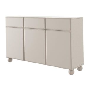 wohnli-moebel-suche-Sideboard-3-tuerig-auf-Kugelfuessen-mit-drei-Schubladen-beige-150-cm Wohnli Möbelsuche - Sideboard 3-türig auf Kugelfüßen mit drei Schubladen