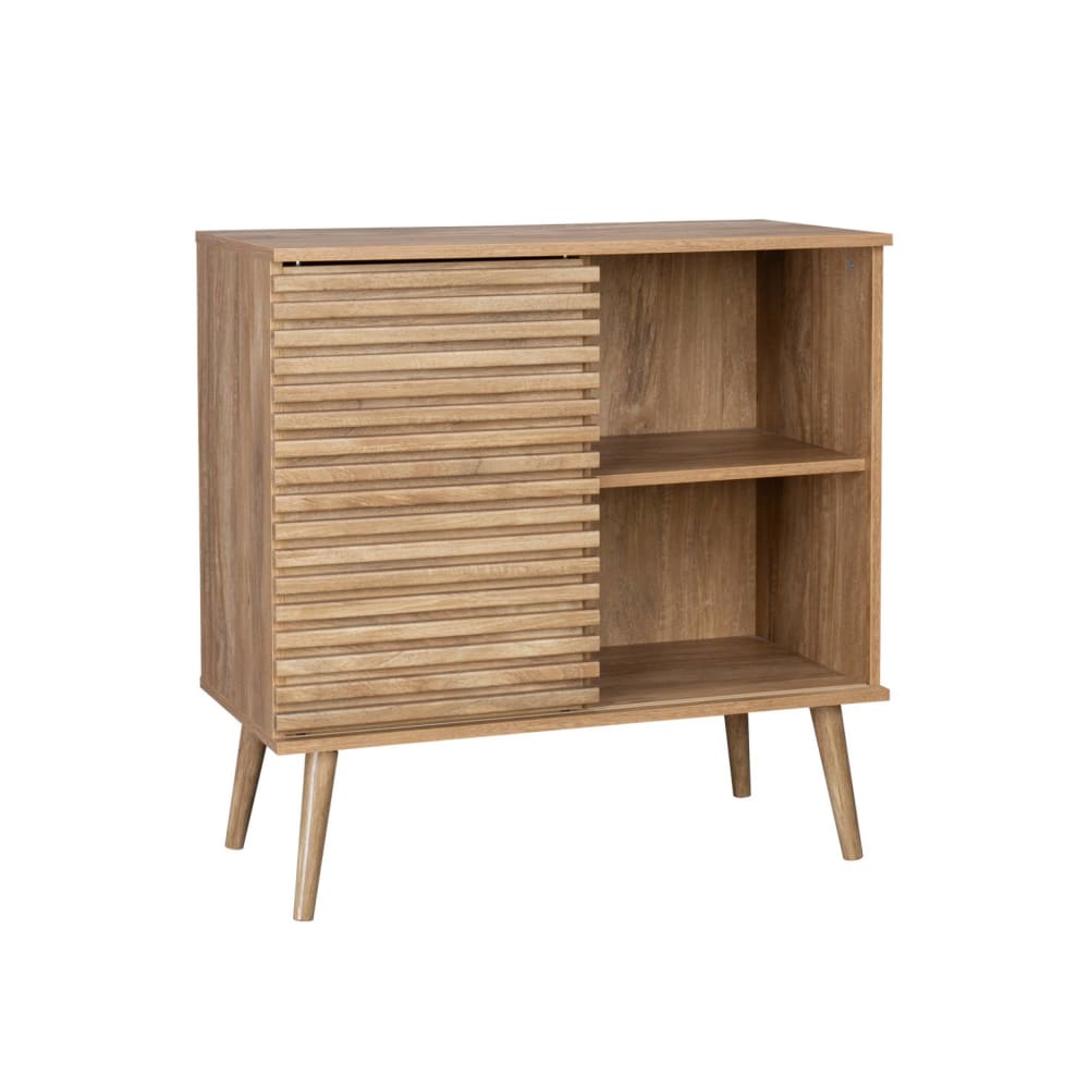 wohnli-moebel-suche-Sideboard-Holzdekor-mit-geriffelter-Schiebetuer Wohnli Möbelsuche - Sideboard Holzdekor mit geriffelter Schiebetür