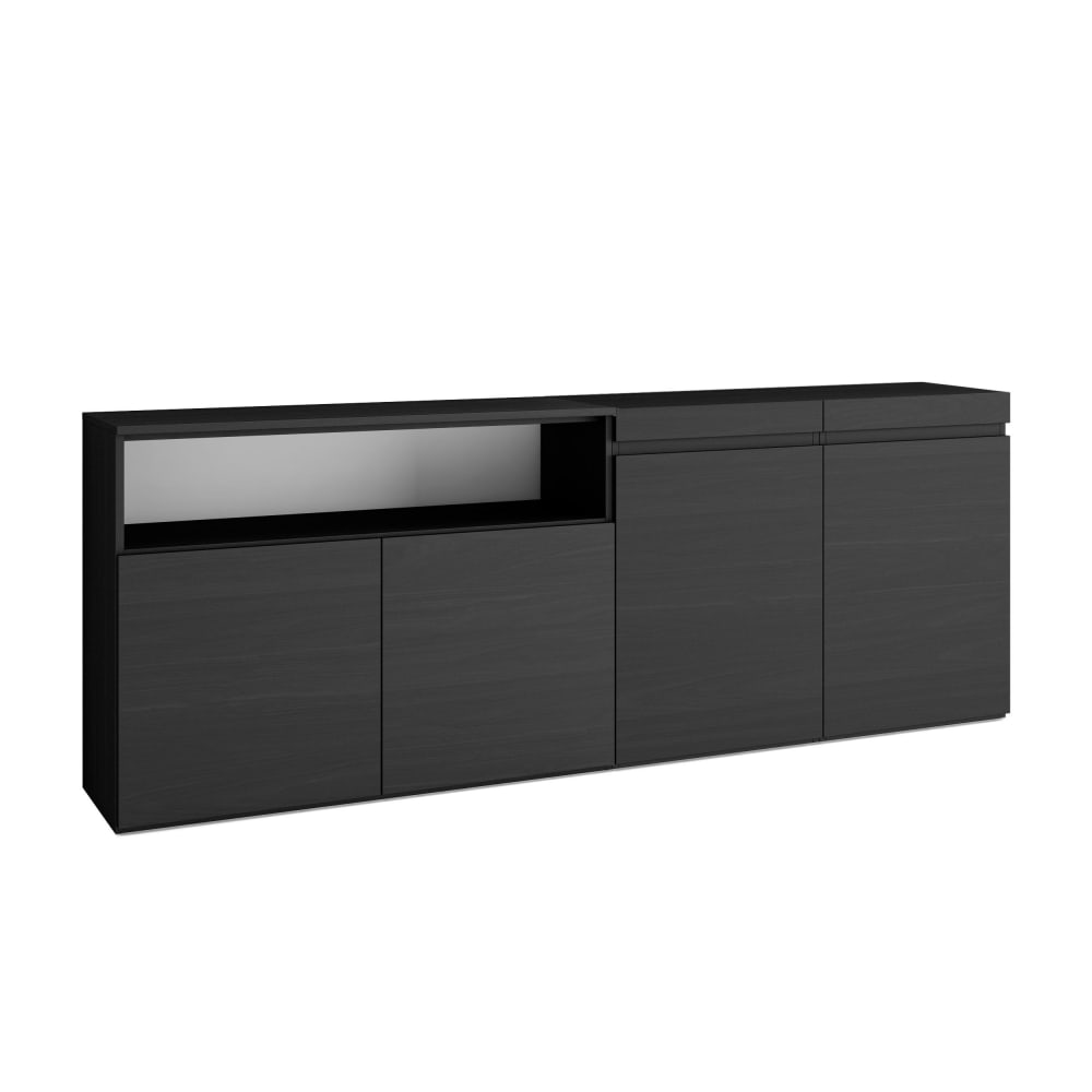 wohnli-moebel-suche-Sideboard-Holzeffekt-200x35x75cm-Schwarz Wohnli Möbelsuche - Sideboard Holzeffekt 200x35x75cm Schwarz