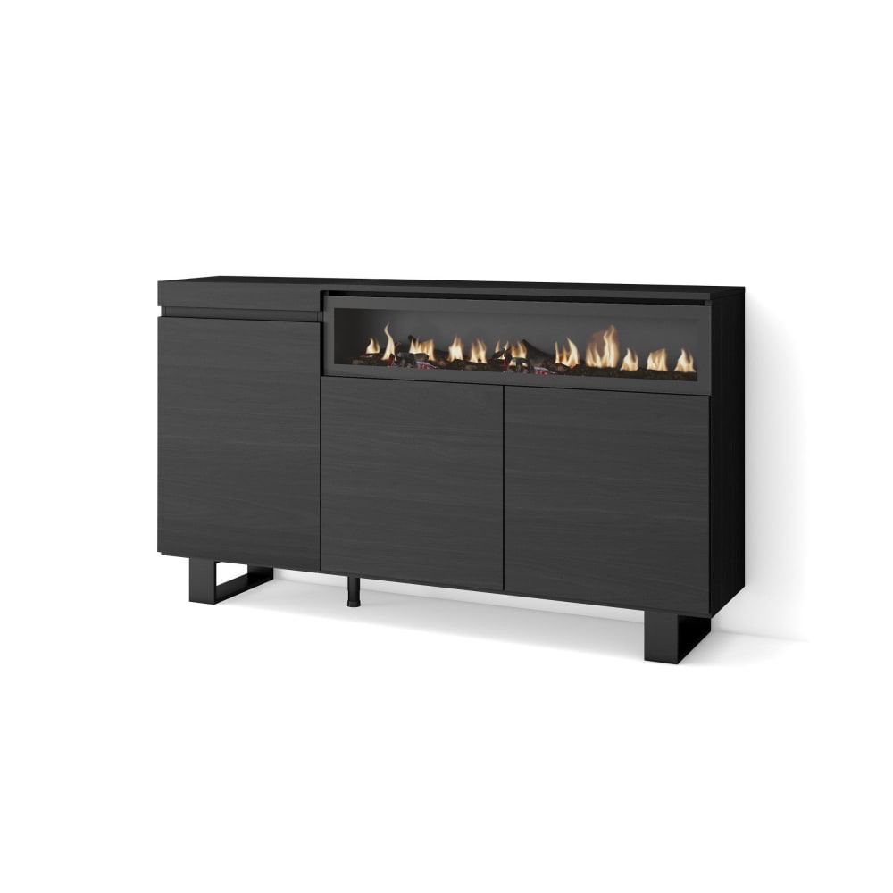 wohnli-moebel-suche-Sideboard-Holzeffekt-Kamin-mit-Feuereffekt-150x35x87cm-Schwarz Wohnli Möbelsuche - Sideboard Holzeffekt Kamin mit Feuereffekt 150x35x87cm Schwarz