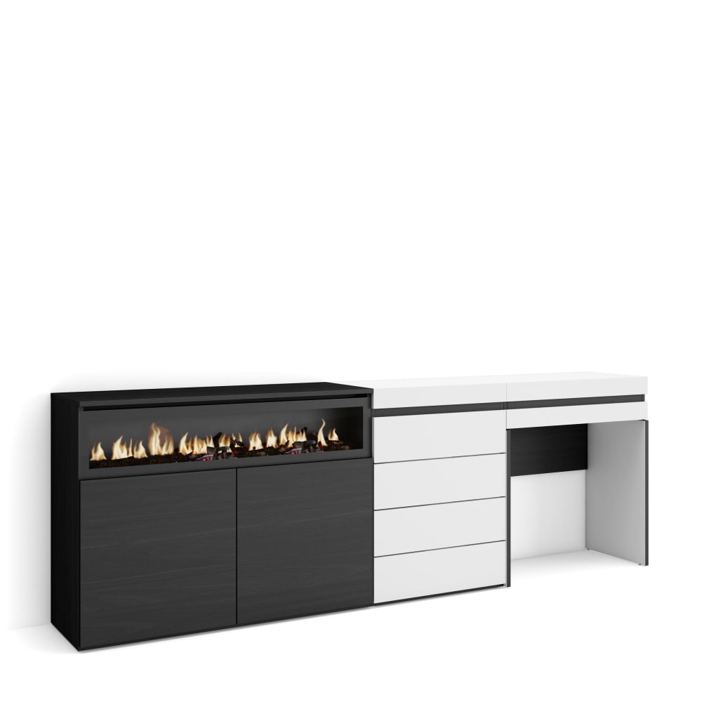 wohnli-moebel-suche-Sideboard-Holzeffekt-Kamin-mit-Feuereffekt-227x35x75cm-Weiss Wohnli Möbelsuche - Sideboard Holzeffekt Kamin mit Feuereffekt 227x35x75cm Weiß