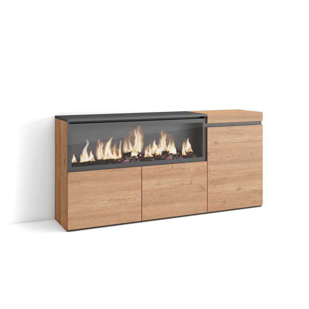 wohnli-moebel-suche-Sideboard-Holzeffekt-Kamin-mit-Feuereffekt-XXL-158x35x75cm-Eiche Wohnli Möbelsuche - Sideboard Holzeffekt Kamin mit Feuereffekt XXL 158x35x75cm Eiche