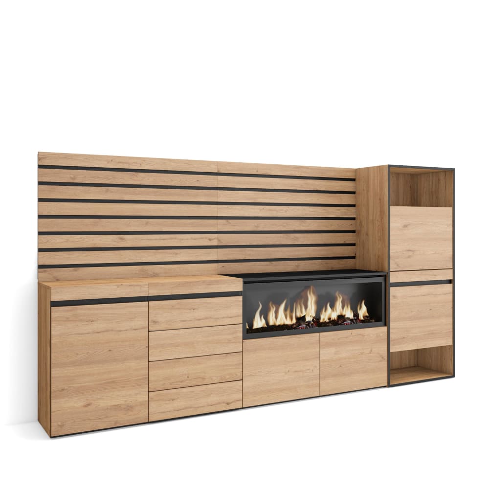 wohnli-moebel-suche-Sideboard-Holzeffekt-Kamin-mit-Feuereffekt-XXL-274x35x145cm-Eiche Wohnli Möbelsuche - Sideboard Holzeffekt Kamin mit Feuereffekt XXL 274x35x145cm Eiche