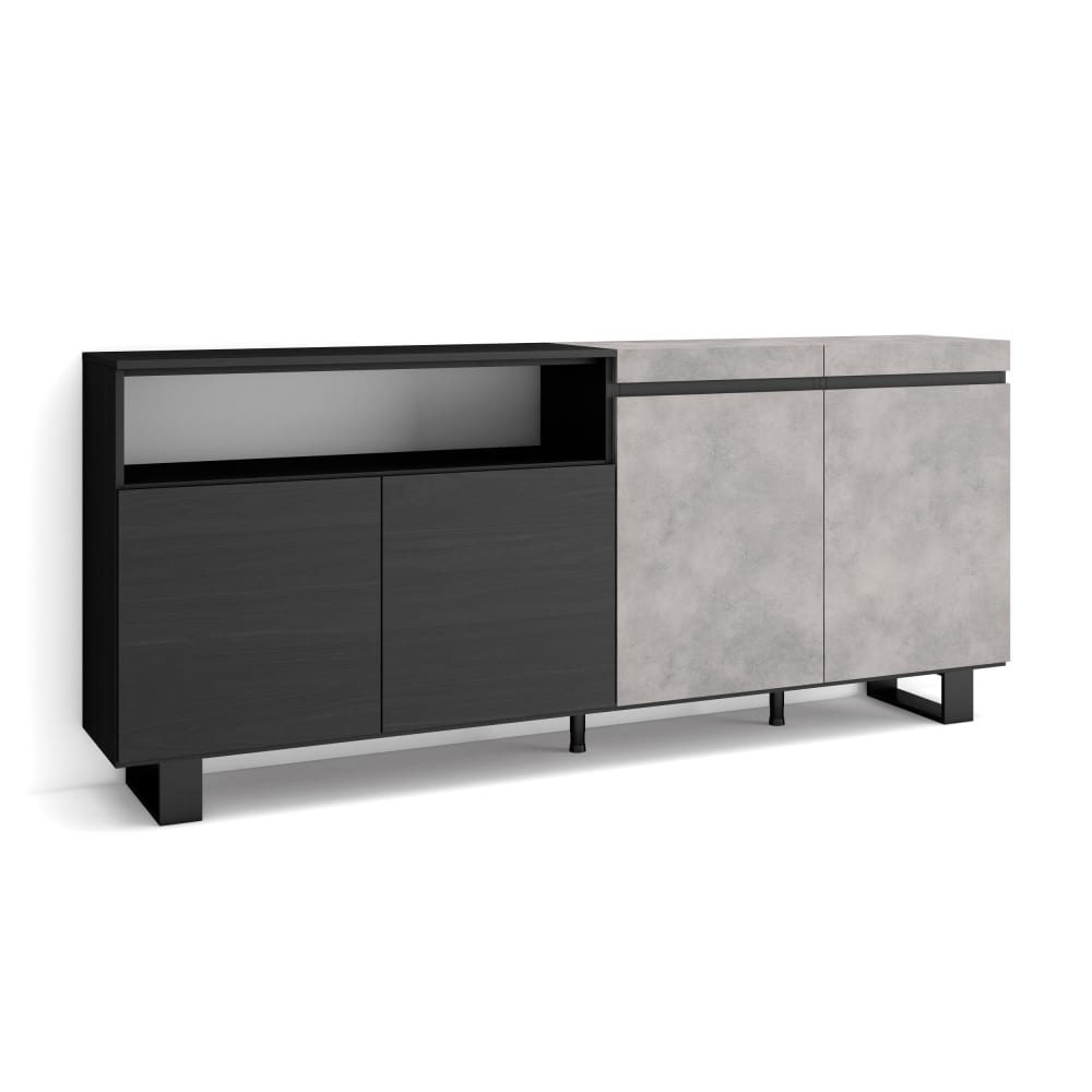 wohnli-moebel-suche-Sideboard-Holzeffekt-mit-Beinen-200x35x87cm-Zementgrau Wohnli Möbelsuche - Sideboard Holzeffekt mit Beinen 200x35x87cm Zementgrau