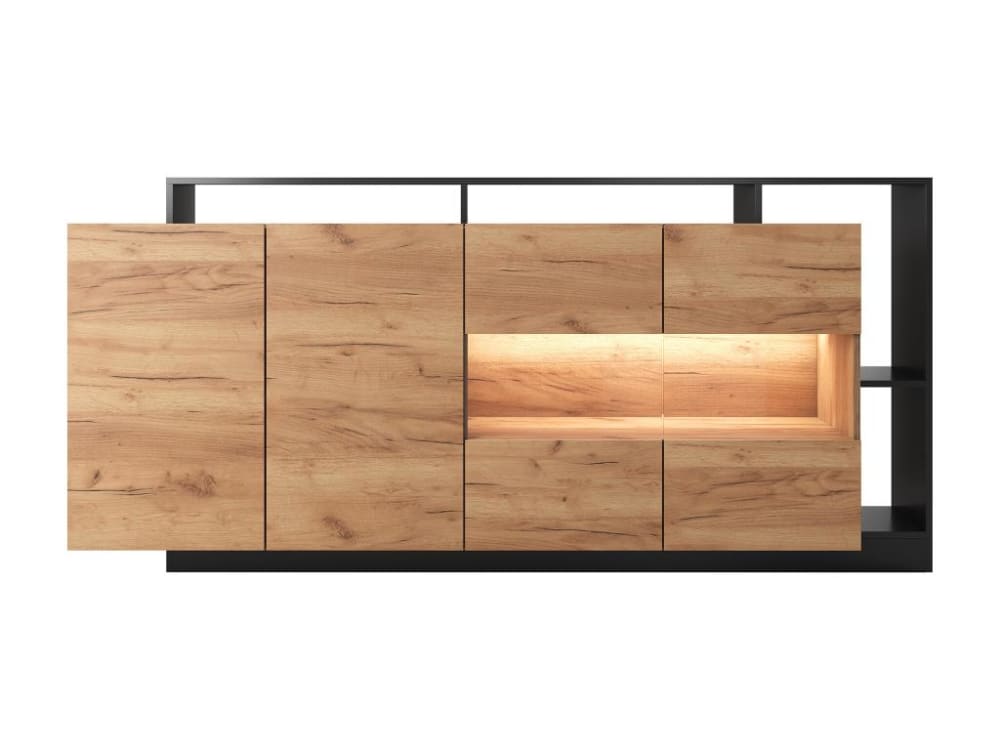 wohnli-moebel-suche-Sideboard-aus-Holzspan-anthrazitgrau-naturfarben-hell Wohnli Möbelsuche - Sideboard aus Holzspan