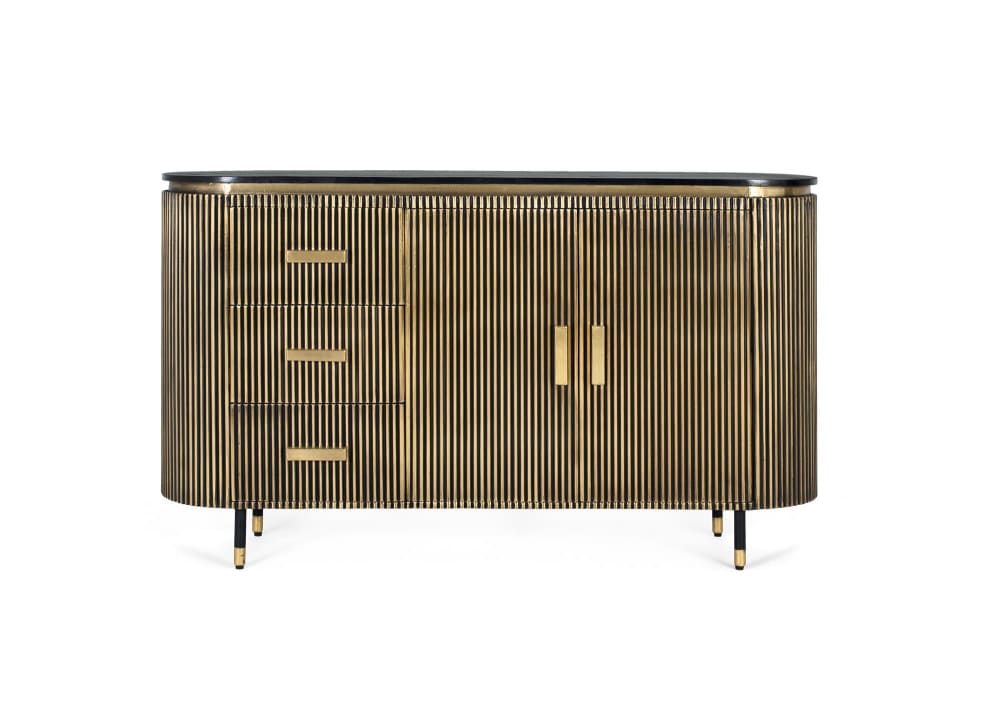 Wohnli Möbelsuche - Sideboard aus Mangoholz und Bronze 150 cm