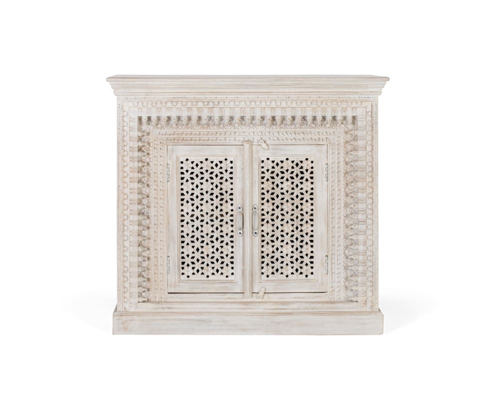 Wohnli Möbelsuche - Sideboard aus gealtertem weißem Mangoholz