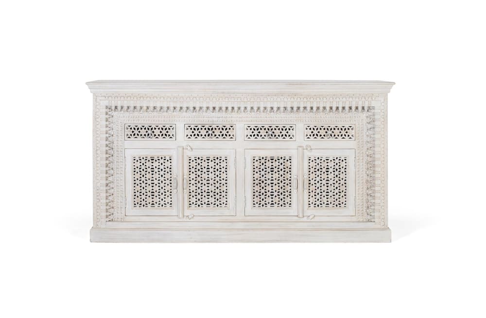 Wohnli Möbelsuche - Sideboard aus gealtertem weißem Mangoholz