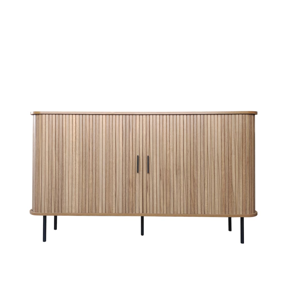 Wohnli Möbelsuche - Sideboard aus geriffeltem Holz mit Schiebetüren 140cm
