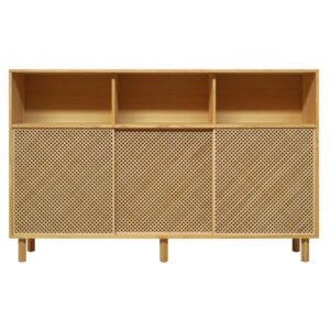 Wohnli Möbelsuche - Sideboard aus massivem Kiefernholz mit 3 Türen 180 cm Unlackiert