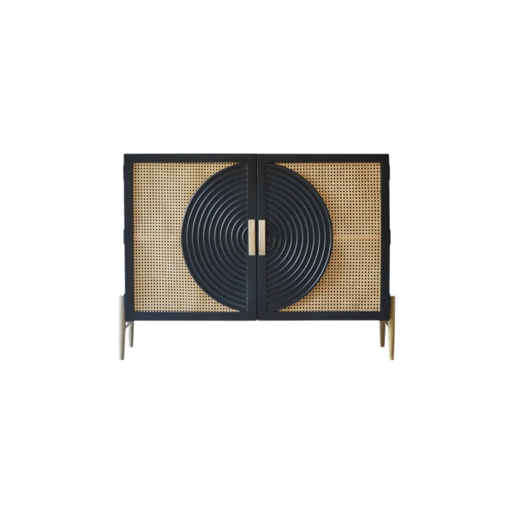 wohnli-moebel-suche-Sideboard-aus-massivem-Mangoholz-schwarz-und-Rattan-115-cm Wohnli Möbelsuche - Sideboard aus massivem Mangoholz schwarz und Rattan 115 cm