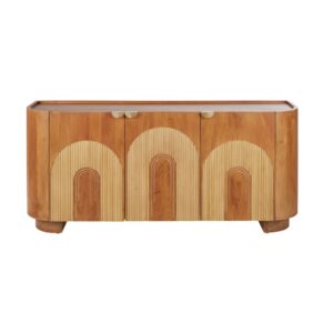 Wohnli Möbelsuche - Sideboard aus massivem Mangoholz und Rattan 180 cm