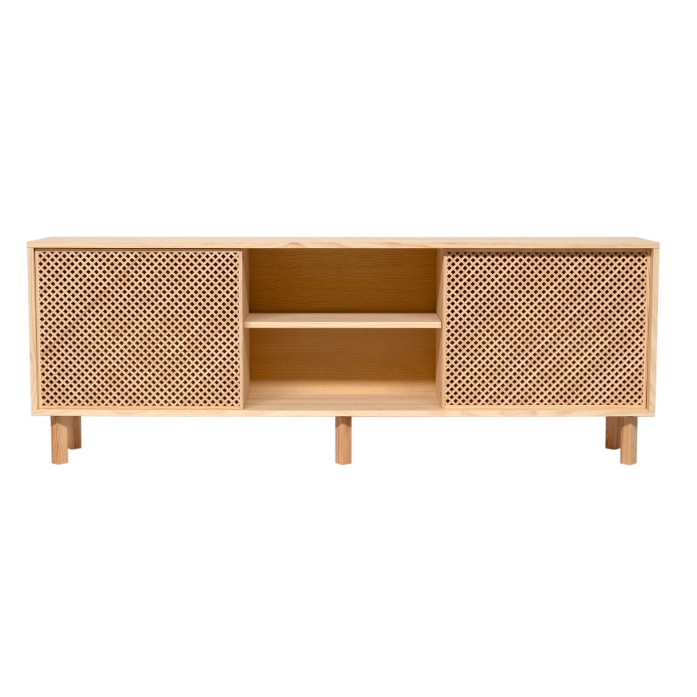 Wohnli Möbelsuche - Sideboard aus massivem Naturholz mit 2 Türen 180 cm Lackiert